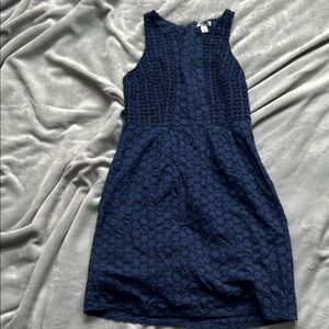 Old Navy Dark Blue Textured Mini Dress